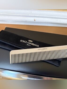 Dolce & Gabbana Silver Comb with Black Velvet Sleeve